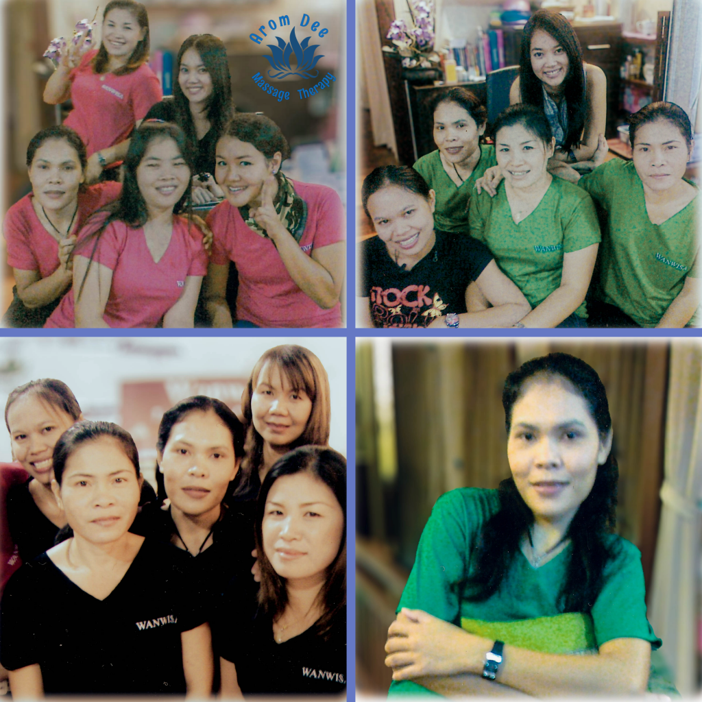 Group off young Thai female masseuse in Spa uniform